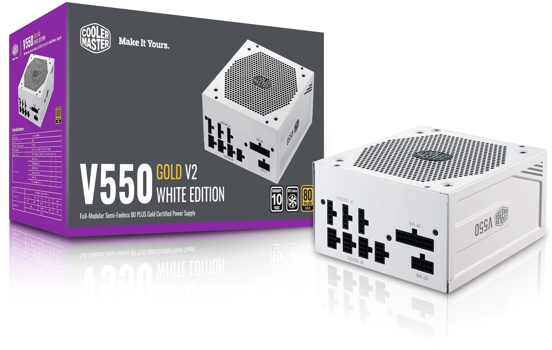 Refurbished Cooler Master V550 Gold-V2 White Edition Refurbished Cooler Master V550 Gold-V2 White Edition